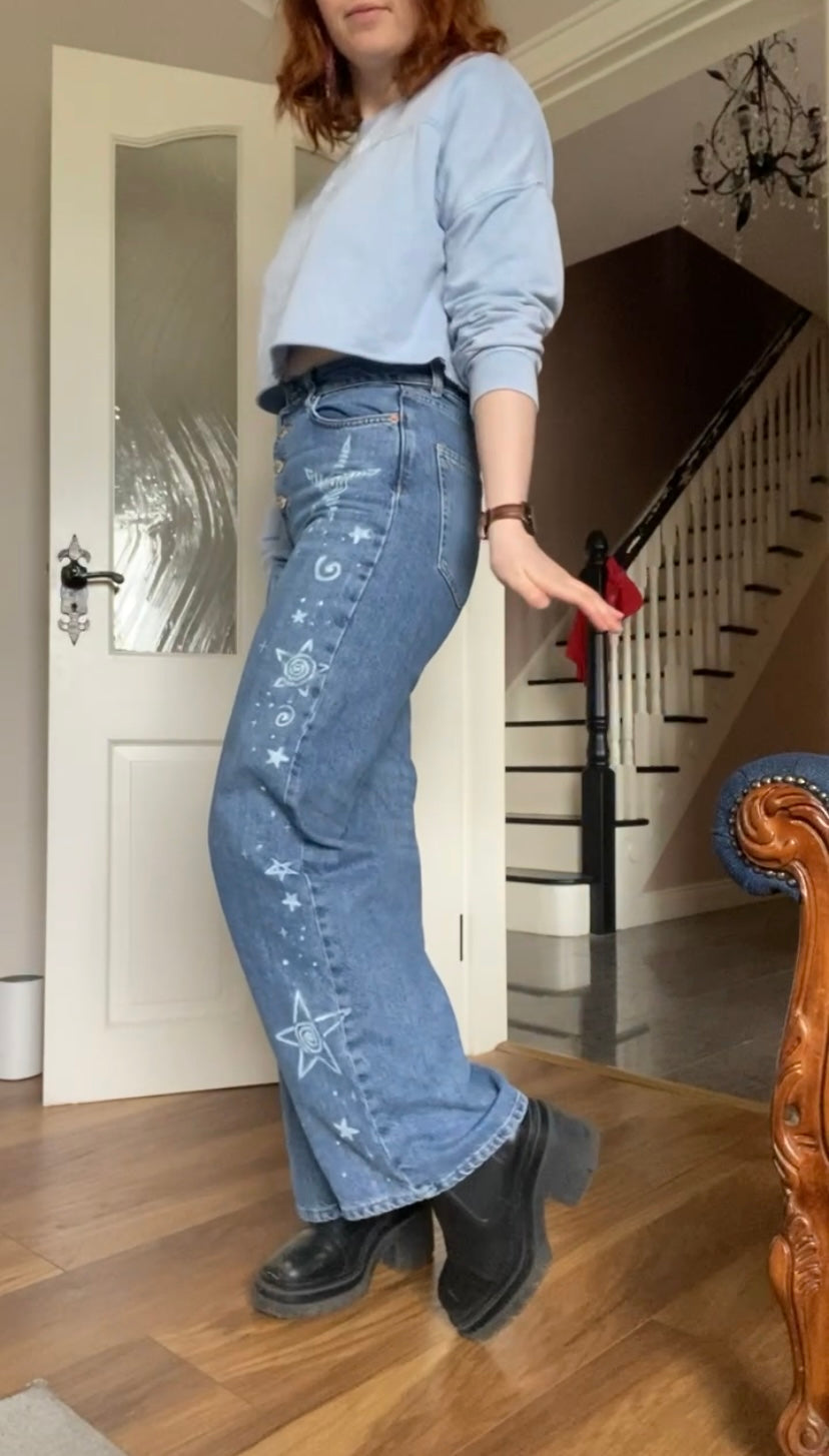 Hand painted jeans