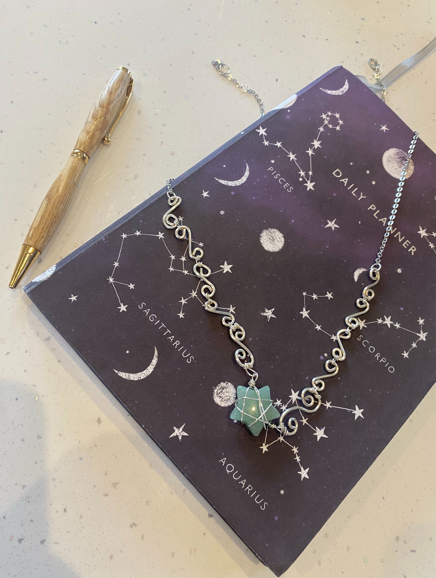 Star wire wrapped necklace
