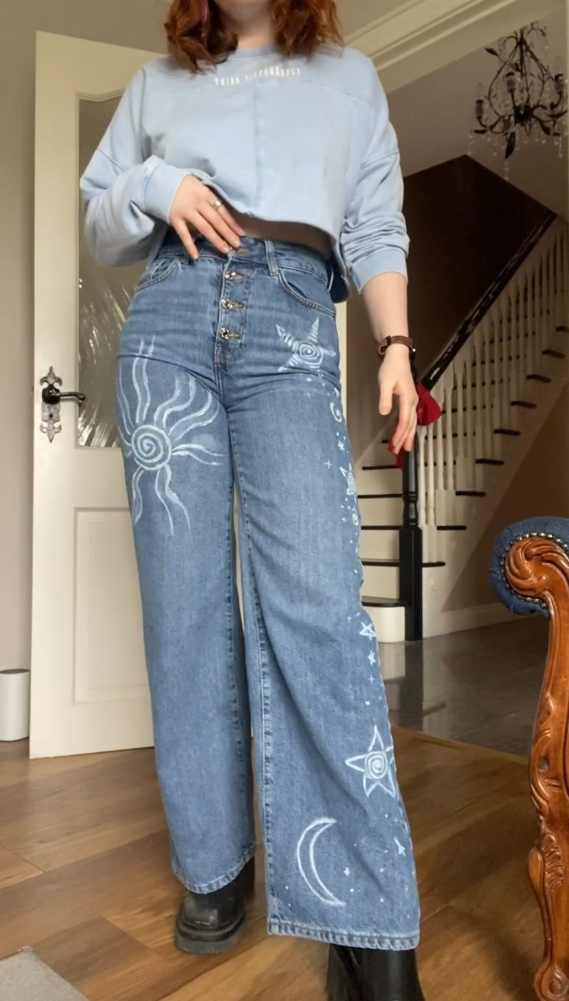 Hand painted jeans