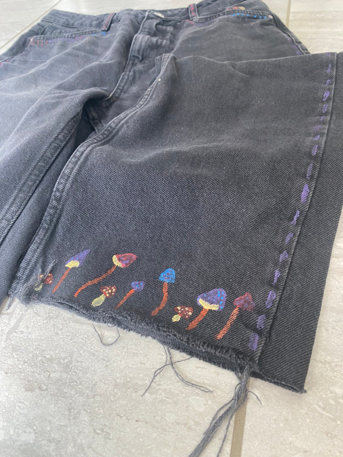 Painted mushroom jeans