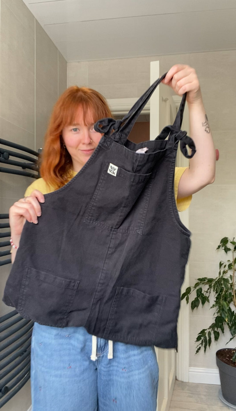 Black tote bag upcycled from Dungarees
