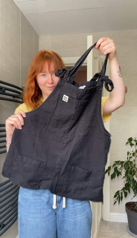 Black tote bag upcycled from Dungarees