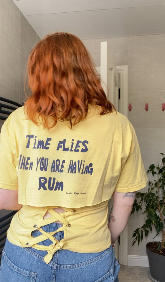 Yellow corset style t shirt