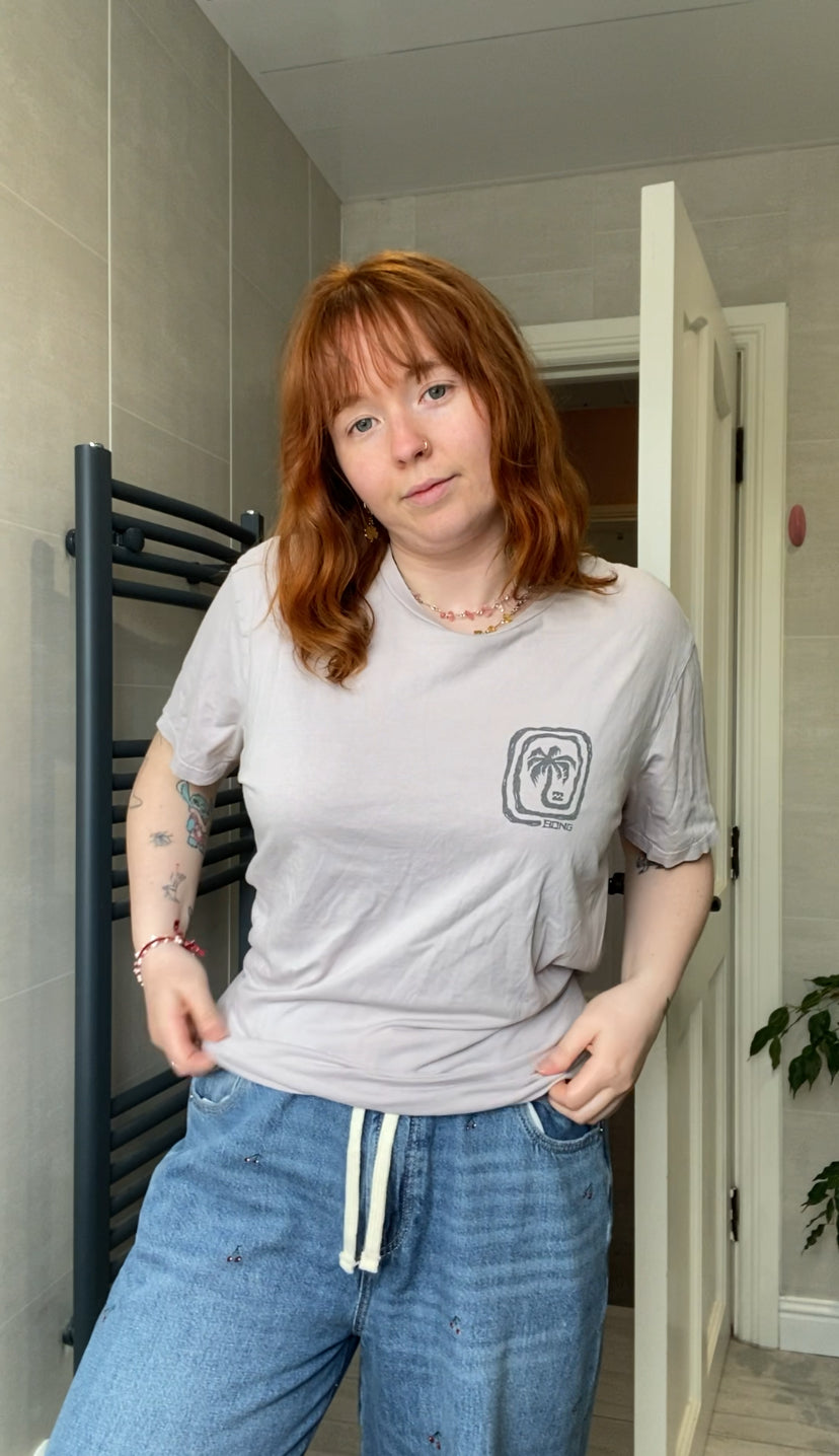 Billabong corset style upcycled t shirt