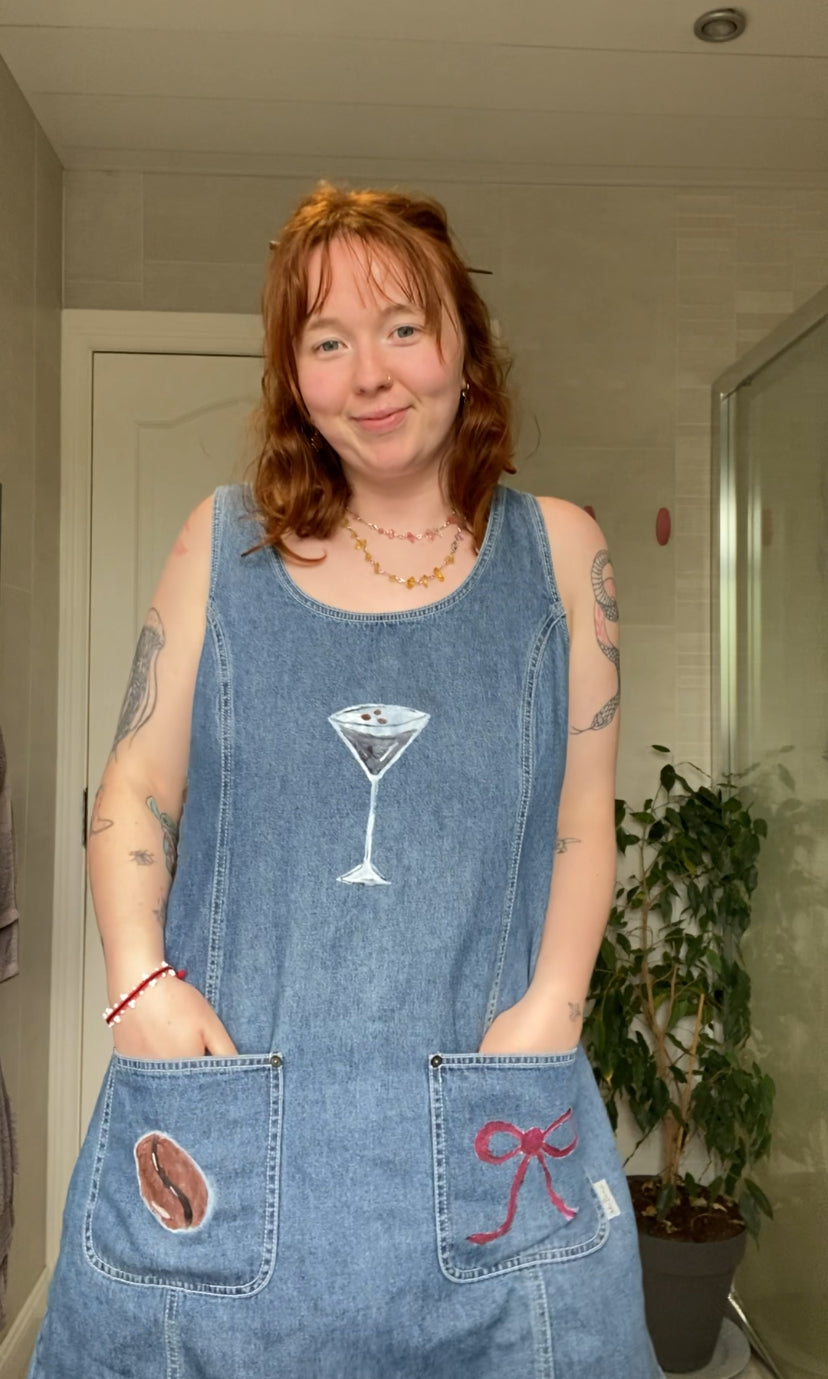 Espresso painted denim dress