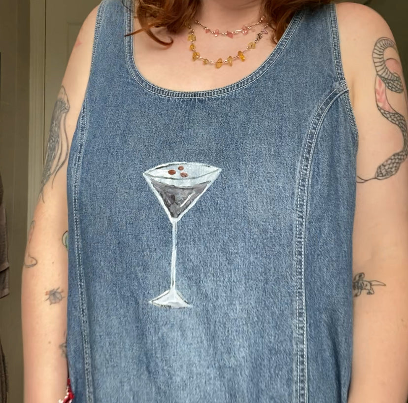 Espresso painted denim dress