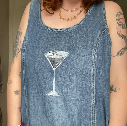 Espresso painted denim dress