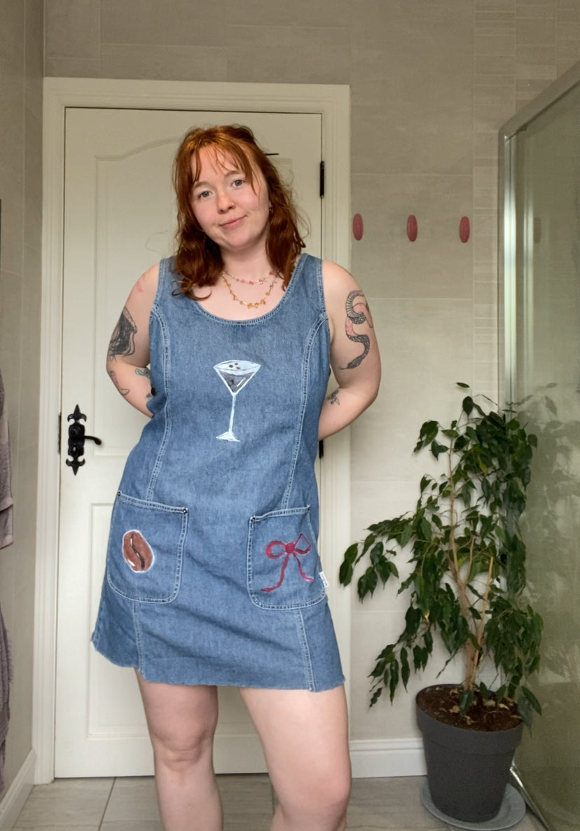 Espresso painted denim dress