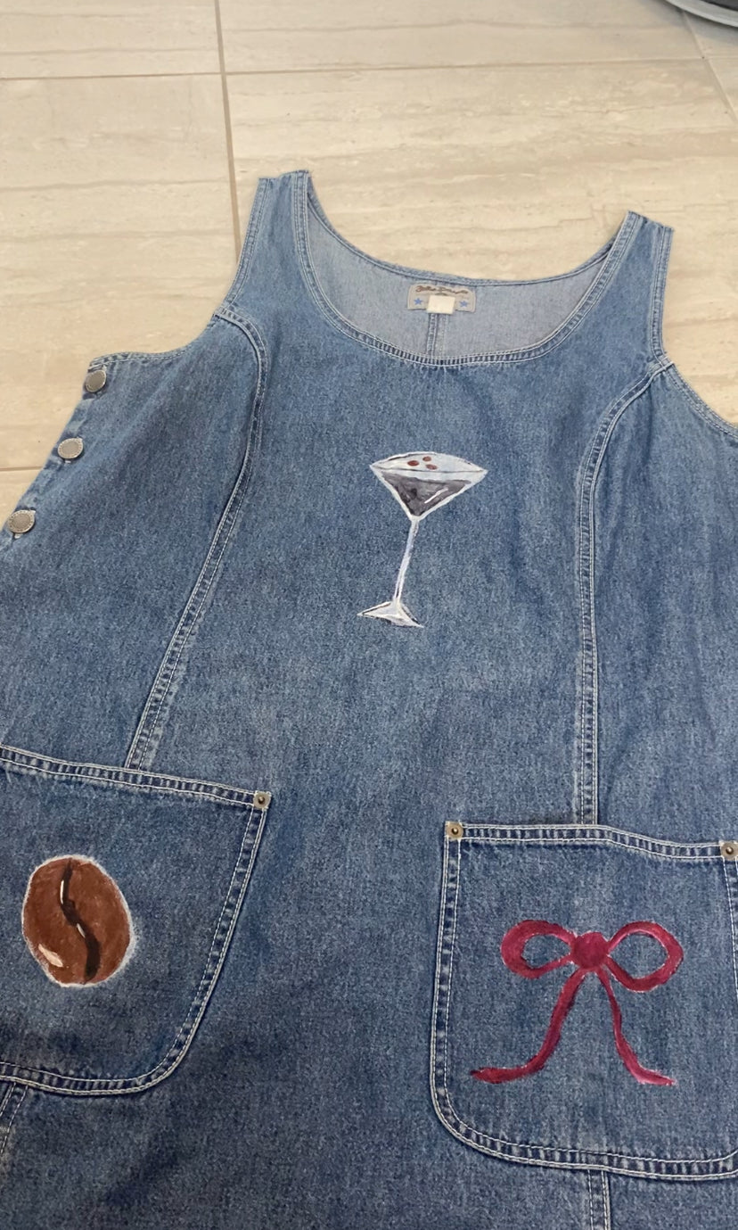 Espresso painted denim dress