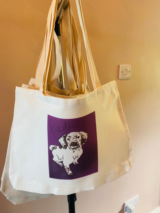 Pet Portrait Large Tote Bag
