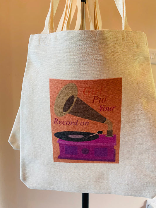 Girl Put Your Records On tote bag
