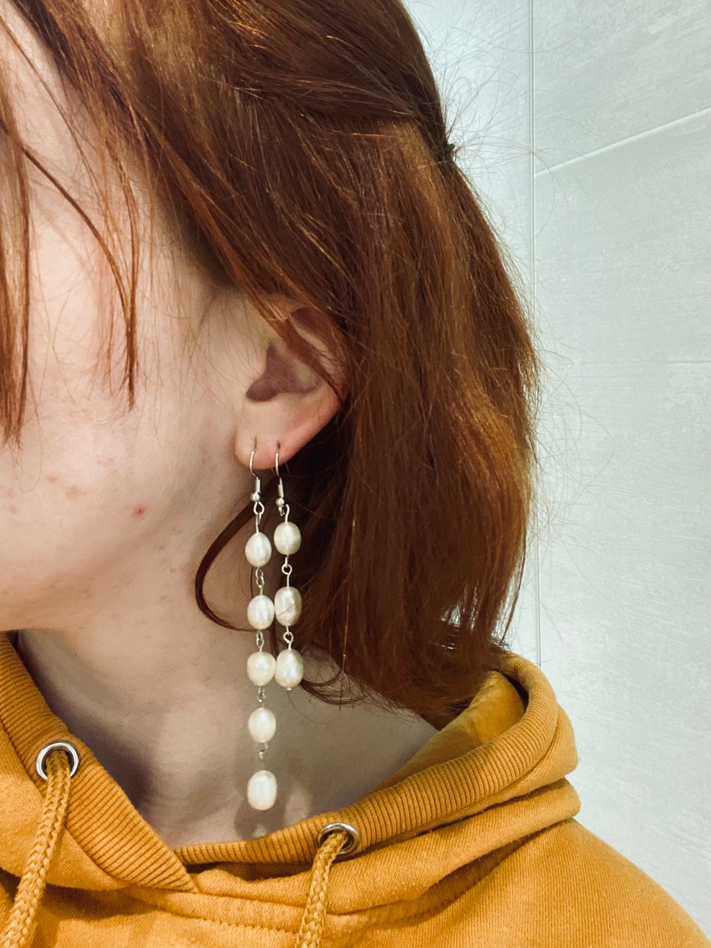 3 Pearl Dangly Earrings
