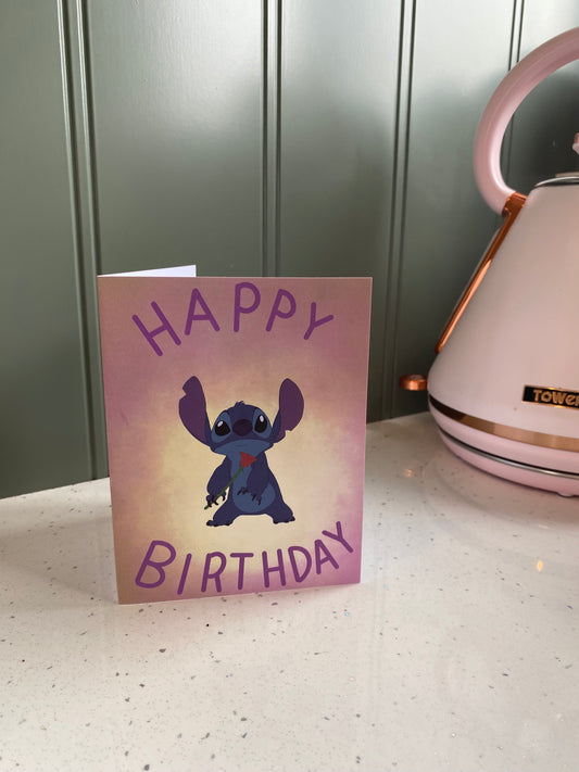 Stitch Happy Birthday Card