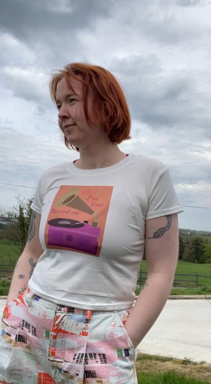 Girl Put Your Records On Crop Top